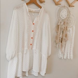 Matilda Jane Light the Way White Swiss Dot Top